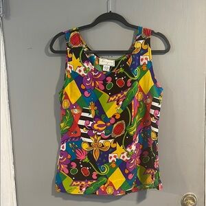 Spenser Jeremy 100% Silk Colorful Sleeveless Blouse 8